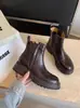 Botines Chelsea con Aumento de 4 cm para Mujer 2026 Otoño/Invierno Nuevo Estilo Suela Gruesa Tacón Grueso Estilo Británico Versátiles Adelgazantes Botas Martin