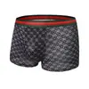 Ropa interior de seda de hielo para hombre, antibacteriana, con entrepierna, a la moda, sin costuras, deportiva, de talla grande, con cuatro esquinas, fina, de verano, tipo bóxer para hombre