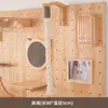Pared para gatos con tablero perforado Shui Mu Sheng, estructura de escalada para gatos de madera maciza, montada en la pared, casa para gatos sin taladro, estante para gatos integrado, plataforma de salto para gatos