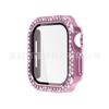 Adequado para Capa Protetora Apple Watch Capa Protetora Applewatch11 PC Temperado com Diamantes Incrustados em Fileira Dupla Capa para Apple Watch