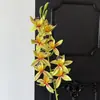 Flores de orquídea artificiais de nove cabeças impressas em 3D para casamentos, arranjos florais para cenas de casamento, flores de seda para exportação