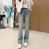 Nuevos Jeans de Moda para Mujer 2026 Primavera/Verano Estilo Chino de Cintura Alta con Bordados, Pierna Recta, Versátiles y Adelgazantes