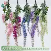 Flores de glicina artificiales Abler, glicina de tallo largo, para decoración de salón de bodas y arreglos de techo de boda