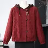 Nueva chaqueta de mujer estilo chino con capucha, top corto bordado, estilo nacional retro, chaqueta festiva de talla grande para mujeres de mediana edad y mayores