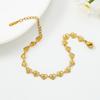 Suministro Transfronterizo de Pulsera Choker de Corazón Repujado de Acero Inoxidable para Mujer, Joyería de Cadena Hecha a Mano Simple y Exquisita al Por Mayor