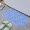 Tapete Antiderrapante para Banho de Espuma Tapete para Pés de Banheiro Fosco Massageador Tapete para Box de Banho com Ventosas Cor Sólida Design Simples