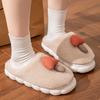 Pantufas de Algodão Cogumelo Fofas para Mulheres no Outono e Inverno, Quentes e Antiderrapantes, Pantufas de Algodão para Casal, Pantufas Peludas de Sola Grossa para Homens no Inverno