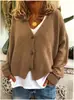 Popular Europeo y Americano Amazon 2026 Transfronterizo Suéter Holgado Cardigan Tejido Deseo para Mujer Ebay Casual Otoño e Invierno Algodón