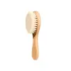 Peine de Lana de Madera de Haya Natural para Bebé con Cerdas Suaves Que No Lastiman el Cuero Cabelludo, Set de Peines Almohadilla Masajeadora para Niños, Peine Plano de Madera de Haya