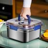 304 Preservação de Aço Inoxidável Caixa Cozinha Doméstica Armazenamento de Geladeira de Grau Alimentício Caixa com Tampa para Congelamento e Refrigeração de Armazenamento de Carne Congelada