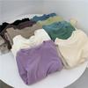 Camiseta de Manga Larga Suave con Estampado de Copo de Nieve de Terciopelo para Ensalada, Camiseta Interior para Mujer Invierno 2025 Estilo K con Color Puro Aspecto Adelgazante Top