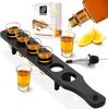 Portavasos de madera para vino, bar, restaurante occidental, botellero portátil en forma de T para vino tinto, bandeja para degustación de cerveza y bebidas