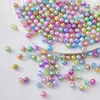 Agujero Recto Degradado Dos Tonos ABS Imitación Perla Coloridas Redondas Sueltas Cuentas de Sirena Accesorios para Joyería Hecha a Mano con Cuentas