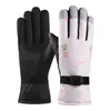 Lindos Guantes de Esquí para Mujer, Forrados de Felpa y Engrosados Guantes de Invierno, Forrados de Algodón, A prueba de Viento, Impermeables, Guantes Cálidos de Invierno para Vehículos Eléctricos