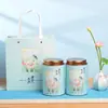Latas Universais de Chá, Latas de Papel, Latas Vazias, Chá Preto, Chá Verde, Meio Gato, Latas Redondas Grandes Seladas de 0,5kg, Conjunto de Caixa de Presente Embalada