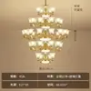 Lustre de sala de estar estilo americano todo em cobre, grande lustre principal retrô estilo europeu para sala de jantar e quarto, luminária decorativa de cristal de luxo para villa