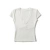 BT803-24 Primavera Novo Estilo Europeu e Americano Spice Girls Pure Desire Casual Manga Voadora Pequena Sexy Frango Coração Collar manga curta T-Shirt