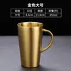 Taza de Acero Inoxidable Amazon 304 de Doble Capa Martillada Diamante con Asa, Acabado Recto Arenado, Taza Aislada para Cerveza y Café