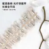 Nuevas Tiras de Uñas Pre-hechas Más Vendidas de 30 Piezas, Parches de Uñas Coloridos Electroplateados, Arte de Uñas Degradado, Uñas Portátiles Color Ojo de Gato Hielo-Transparente