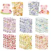 8 Folhas/Conjunto de Adesivos de Material para Diário Estilo Ins Urso de Jardim Originais para Decoração de Celular, Copo d'Água, Caixa de Armazenamento e Computador