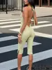 Comercio Exterior Estilo Europeo y Americano 2025 Moderno Encaje Empalmado Cuello en V Cuello Halter con Cordones Gran Abertura Trasera Mono Corto