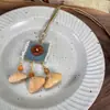 Collar Trenzado de Cuerda con Perlas de Piedra Natural para Mujer, Cadena para Clavícula de Piedra Ojo de Tigre Estilo Chino Nuevo Vintage, Accesorio Largo Colgante para el Cuello con Manchas