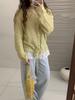 2025 Moda Renda Manga Longa Tricô Feminino Primavera e Outono Suave Suave Ceroso Suéter Menina Gordinha Cobrindo Carne Slim Top