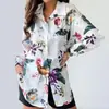 2022 Moda Transfronteriza Europea y Americana Nueva Amazon EBAY estampado principios de primavera y verano manga larga solapa camisa comercio exterior ropa de mujer