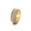 Anillo Cubano Rotatorio de Moda Electrochapado Incrustado con Circonita Cúbica Completa, Estilo Geométrico Hip-Hop, Unisex, Joyería de Verano 2025