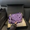 Bolsa de Corrente com Lantejoulas de Grande Capacidade na Moda Nova Coleção Outono 2025 Texturizada Elegante de Ombro Único para Sobrancelha Versátil Pequena Bolsa Transversal