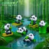 Micro Paisagem Criativa Fofa Boneco Panda Vermelho Jardinagem Paisagismo Decoração DIY Acessórios Mini Enfeites de Mesa