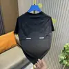 Moda Verão 2025 Nova Camiseta Respirável de Malha Ice Silk Masculina Gola Redonda Manga Curta Versão Limpa Elástica Casual Manga Curta