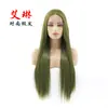 Peluca de fibra química de seda de alta temperatura, cabello largo y liso, peluca de encaje frontal para mujer, tocado, venta al por mayor de Amazon