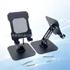 Soporte de metal engrosado para teléfono y tableta, universal, giratorio y ajustable 360 grados, soporte plegable para ver programas en el escritorio para gente perezosa
