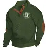 Amazon Best-Selling Transfronterizo Otoño e Invierno Talla Europea Hombre Casual al Aire Libre Cuello Alto Imitación Manga Larga Estampado Sudadera con Tres Botones