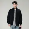 Suéter de Tricô Simples com Gola Alta e Zíper Outono/Inverno 2026 para Homens e Mulheres, Modelagem Solta Versátil Casual, Casaco Quente e Confortável