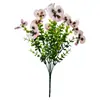 Folhas de eucalipto-amazonas, amor-perfeito tricolor, phalaenopsis, flores artificiais, flores falsas para decoração de casa e casamento, arranjos florais para exterior
