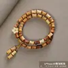 Pulseira Pingente Flor Design DIY com Contas Gotas de Tuias, Contas de Oração Budistas Estilo Étnico, Ornamento de Mão