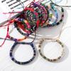 Conjunto de 12 Pulseiras de Corda Trançada Estilo Étnico Colorido Cordão de Cauda Ajustável Sobreposto Totem Étnico Trançado Corda de Mão Conjunto
