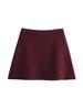 Otoño Transfronterizo para Mujer Cuello en V Manga Larga Simple de Punto Ajustado Chaqueta de Punto Plano Mini Falda 2142134 2142133