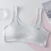 (Exclusivo) Roupa íntima feminina sem costura para estudantes do ensino fundamental, sutiã confortável estilo top pequeno sem aro para meninas em fase de desenvolvimento da puberdade