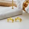 Pendientes de guisante irregulares de plata esterlina S925 estilo coreano E1185 para mujer, estilo moderno, distintivos y combinables.