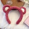 Diadema de Oso con Fresas Linda Diadema de Peluche Pinza para el Pelo de Oreja de Dibujos Animados Pinza para el Pelo de la Cara de Mujer Pinza para el Pelo Accesorios para el Cabello de Otoño e Invierno
