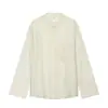 Atacado Fábrica de Roupas Femininas Transfronteiriça 2026 Outono Estilo Europeu e Americano Manga Longa Gola Alta Bolso Bordado Camisa Top