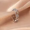 Anillo para Mujer, Lujo Ligero, Nicho de Alta Gama, Anillo Exagerado de Zirconia, Anillo Sencillo, Anillo Abierto, Joyería de Reina Madre, No se Desvanece