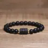Pulsera Xiyin Temu Piedra Negra Mate Grabada Doce Constelaciones Acero Inoxidable Pulsera de Constelación Pulsera para Pareja Estudiante Joyería