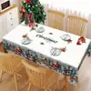 Toalha de mesa de Natal com estampa personalizada de fábrica de origem transfronteiriça, à prova d'água e à prova de poeira para uso doméstico, decoração festiva de Natal
