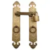 Cerradura de Pestillo de Cobre Puro Estilo Chino Hebilla de Puerta Manija Recta de Puerta de Gabinete Manija de Puerta Estilo Antiguo Candado Pestillo de Puerta Manija de Pestillo Antigua