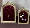 Exhibidor de joyería franela roja marco de fotos aretes almacenamiento exhibición de joyería tienda accesorios para fotos en vivo