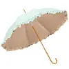 Guarda-chuva de Princesa com Cabo Longo, Cor Essencial de Gel Lace Preto Japonês e Coreano, Proteção Solar UV, Chuva ou Sol